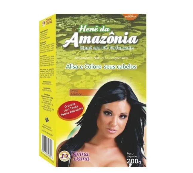 Divina Dama Brazilian Keratin Treatment Perfumed Black Henê Powder Straightening Dyeing Henna 200g - Divina Dama