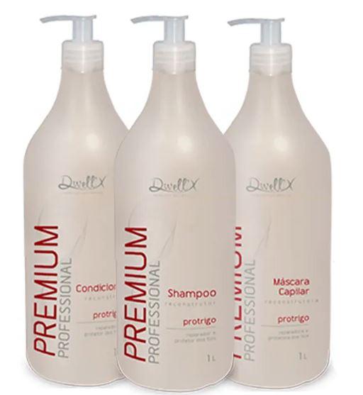 Dwell'x Brazilian Keratin Treatment Professional Brazilian Hair Treatment Pro Wheat Premium Kit 3x1L - Dwell'x