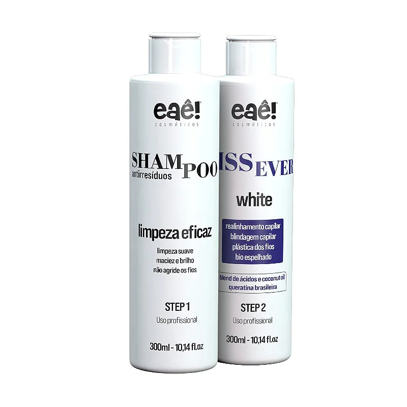 Eaê Cosmetics Brazilian Keratin Treatment Eaê Cosmetics LissEver White Kit 2x 300ml / 2x 10z1