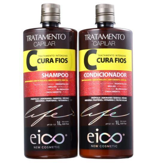 Eico Brazilian Keratin Treatment Intensive Hair Life Treatment Shine Hydration Softness Wire Healing 2x1L - Eico