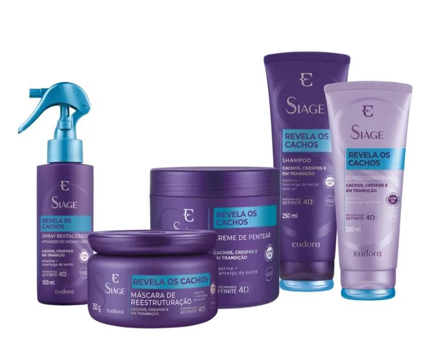 Eudora Home Care Siàge Transition Wavy Curly Hair Reveals Curls 4D Treatment Kit 5 Itens - Eudora