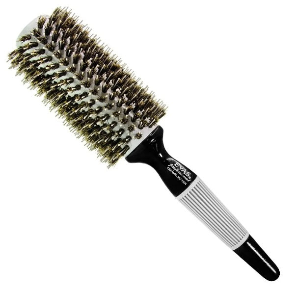 Evas Hairbrush Professional Ceramic Wooden Natural / Nylon Bristles Hair Brush MC 604 - Evas