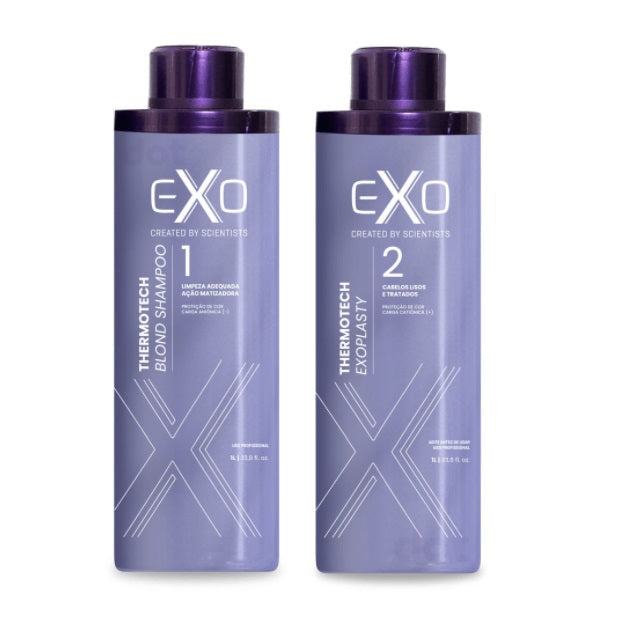 Exo Hair Hair Straighteners Brazilian Thermotech Blond Exoplasty Straightener Smoothing Kit 2x1L - Exo Hair