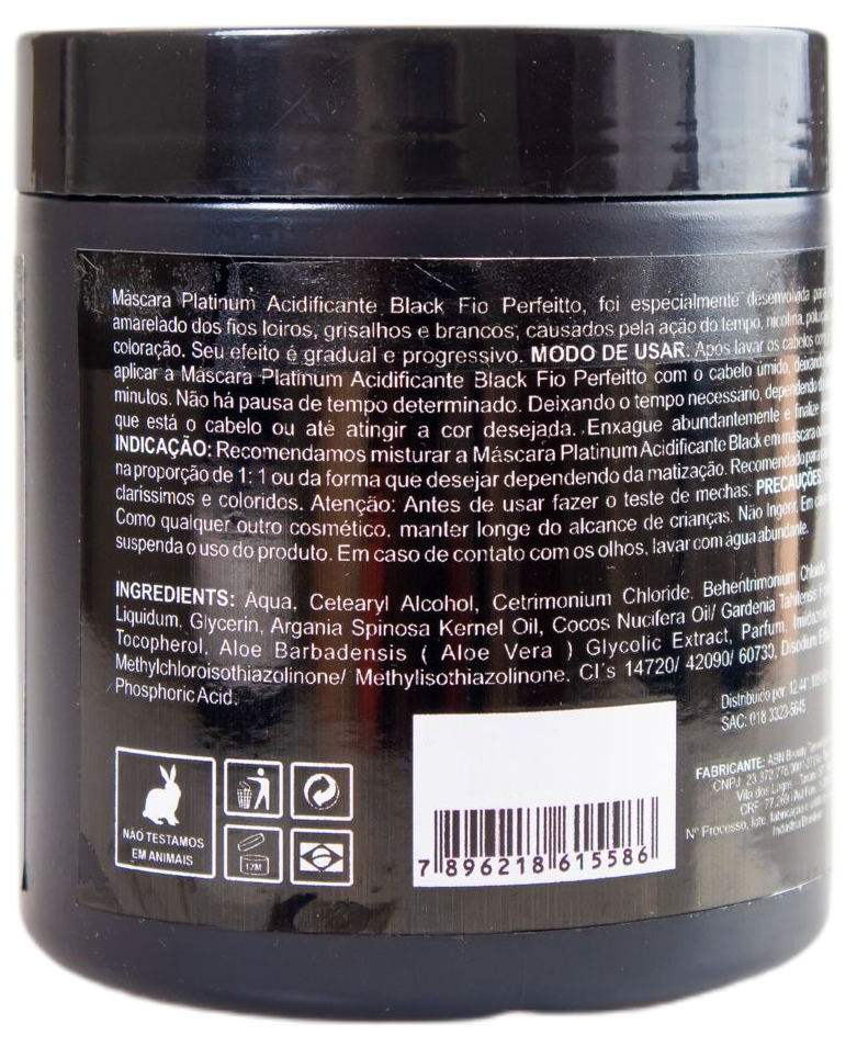 Fio Perfeitto Acidifying Black Platinum Mask 500g - FioPerfeitto