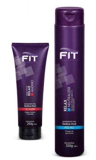 Fit Cosmetics Brazilian Hair Treatment Brazilian Keratin Relax Omega Plus Ammonium Line Kit 2 Products - Fit Cosmetics