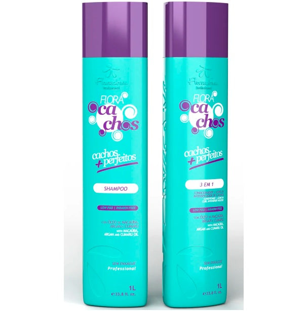 Floractive Hair Care Kits Flora Cachos Curls Treatment Curly Hair Moisturizing Maintenance Kit 2x1L - Floractive