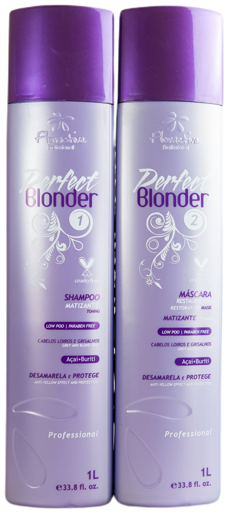 Floractive Hair Mask Restore Toning Shampoo & Mask Perfect Blonder Hair 2x1L - Floractive