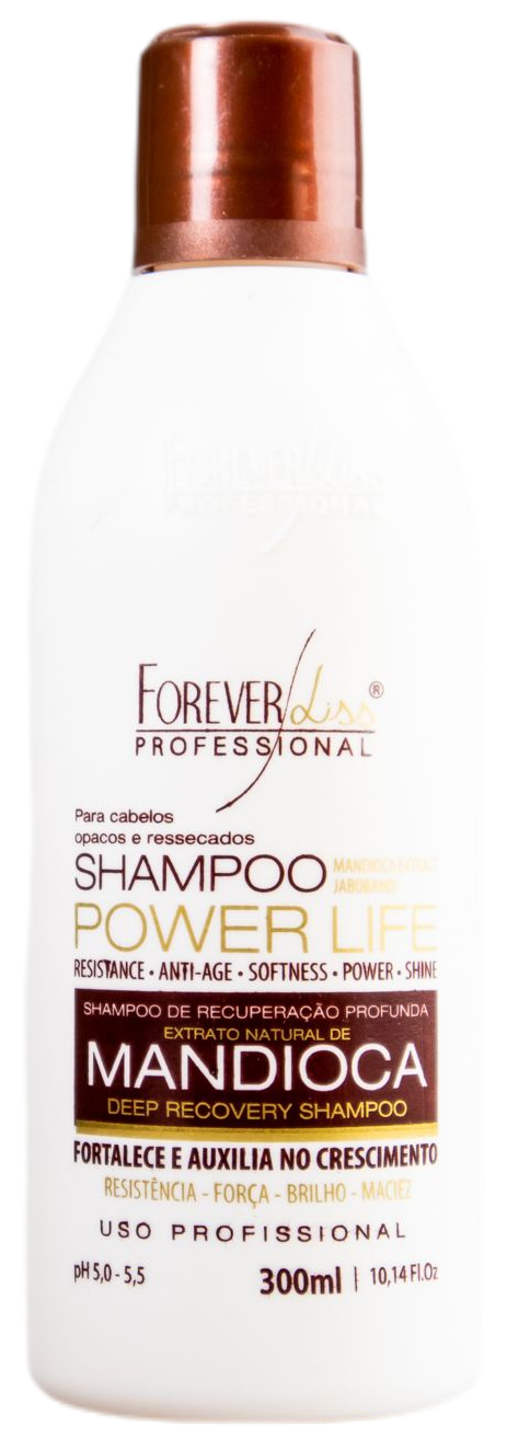Forever Liss Brazilian Keratin Treatment Cassava Jaborandi Deep Hair Recovery Shampoo Power Life 300ml - Forever Liss