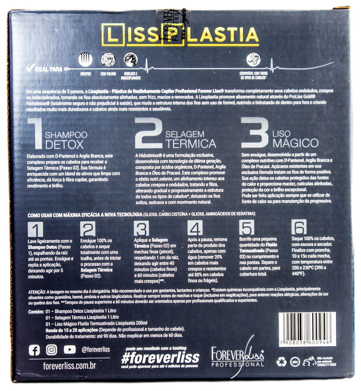 Forever Liss Brazilian Keratin Treatment Lissplastia Capillary Realignment Hair Treatment 3 Products - Forever Liss