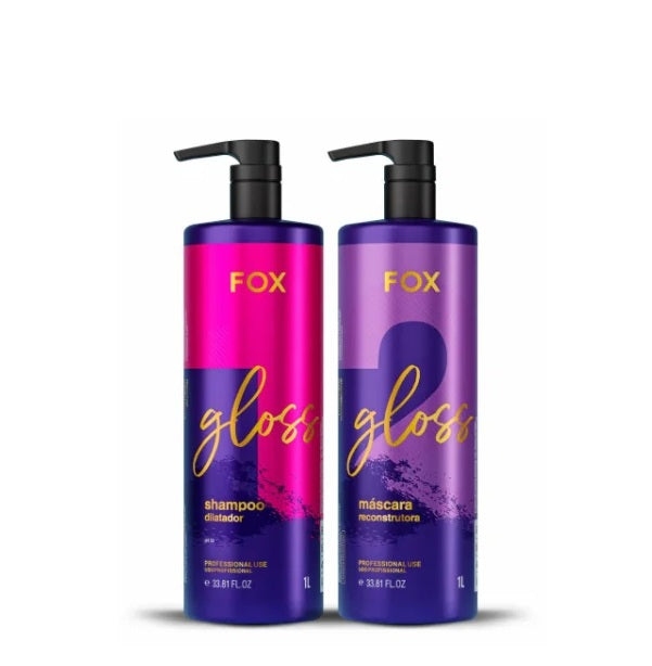 Fox Brazilian Keratin Treatment Keratin New Gloss Progressive Hair Brush Brazilian Smooting Blowout Kit 2x1L - Fox