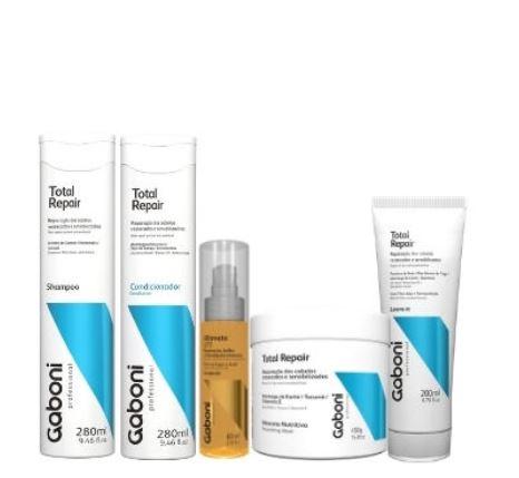 Gaboni Brazilian Keratin Treatment Total Repair Revitilizing Sensitized Dry Hair Treatment Kit 5 Products - Gaboni