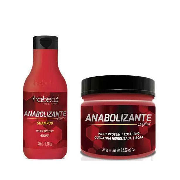 Hobety Hair Care Kits Anabolizante Whey Protein Hair Anabolic Strenghtening Hydration Kit 2 Itens - Hobety