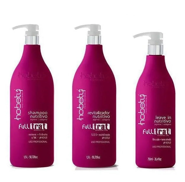 Hobety Hair Care Kits Full Trat Revitalizing Nourishing Moisturizing Arginine Collagen Hair Treatment Kit 3 Itens - Hobety