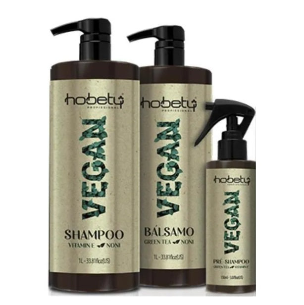 Hobety Hair Care Kits Vegan Damaged Hair Antioxidant Protection Smoothing Treatment Kit 3 Itens - Hobety
