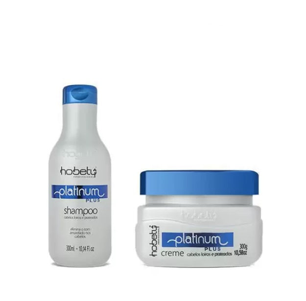 Hobety Hair Care Platinum Plus Blond Grey Hair Neutralizing Color Maintenance Treatment Kit 2x300 - Hobety