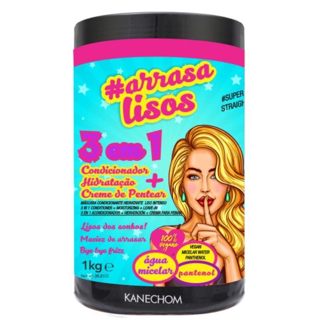 Kanechom Hair Mask Arrasa Lisos 3 in 1 Vegan Conditioner Hydration Combing Cream 1Kg - Kanechom