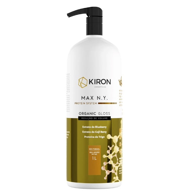 Kiron Brazilian Keratin Treatment Progressive Brush Organic Gloss Protein System Max N.Y Volume Reducer 1L - Kiron