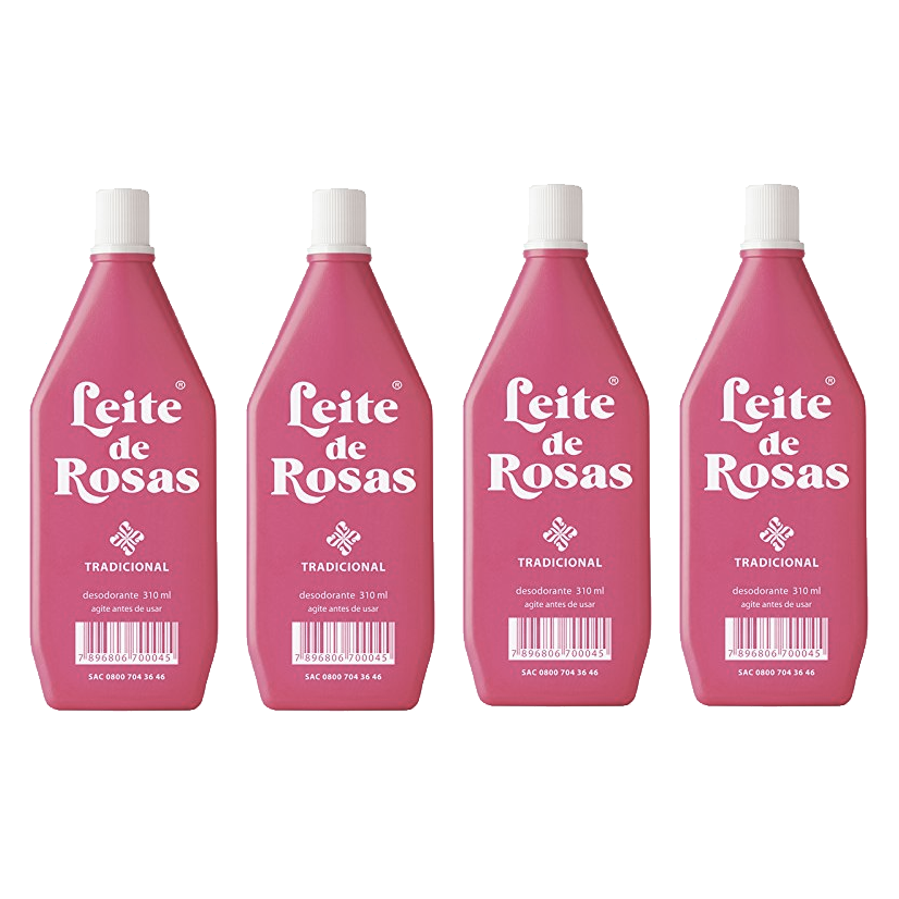 Leite de ROSAS Body Deodorant Leite de ROSAS 310ml Roses Milk Body Deodorant 10.48 Fl Oz (Pack of 4)