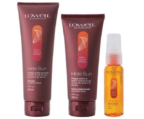 Lowell Brazilian Keratin Treatment Professional Sunscreen Sea Wind Pool Protection Hide Sun Kit 3 Products - Lowell