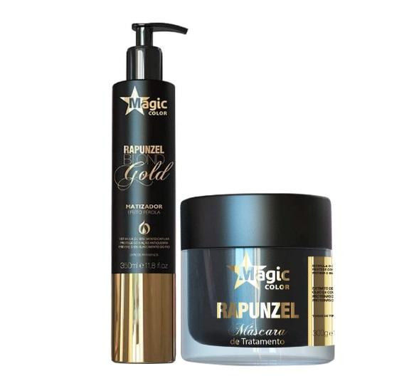 Magic Color Brazilian Keratin Treatment Pearly Effect Rapunzel Tinting Treatment Blond Gold 2 Products Kit - Magic Color