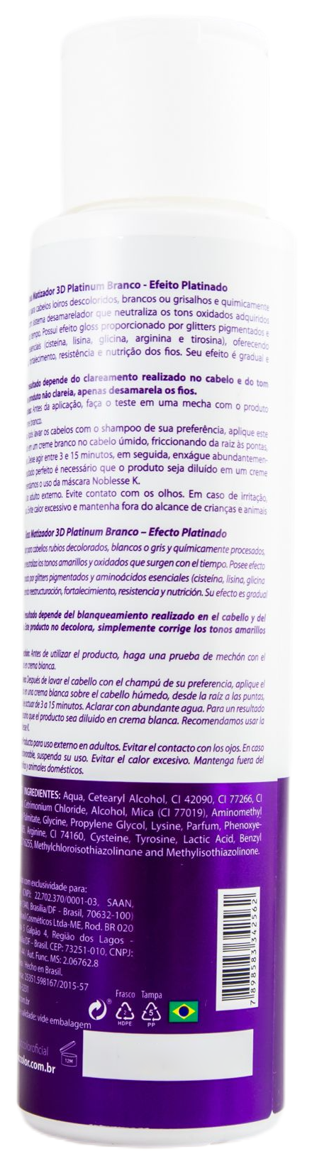 Magic Color Brazilian Keratin Treatment Platinum White Anti Yellow Treatment 3D Tinting Gloss Mask 500ml - Magic Color