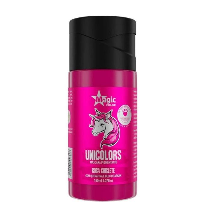 Magic Color Brazilian Keratin Treatment Unicolors Rosa Chiclete Pink Bubble Gum Hair Pigmenting Mask 150ml - Magic Color
