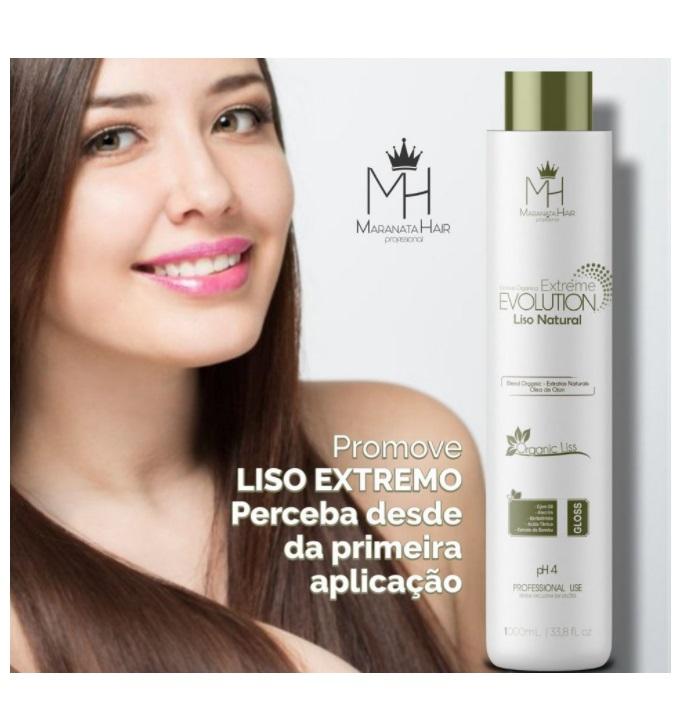 Maranata Hair Brazilian Keratin Treatment Extreme Evolution Single Step Organic Liss Progressive Brush 1L - Maranata Hair