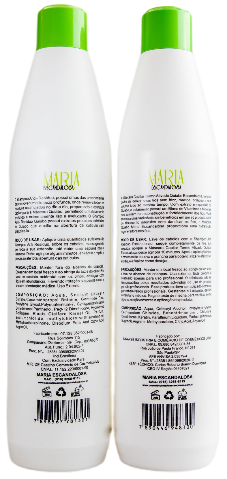 Maria Escandalosa Brazilian Keratin Treatment Professional Okra Progressive Brush Hair Treatment Kit 2x1L - Maria Escandalosa
