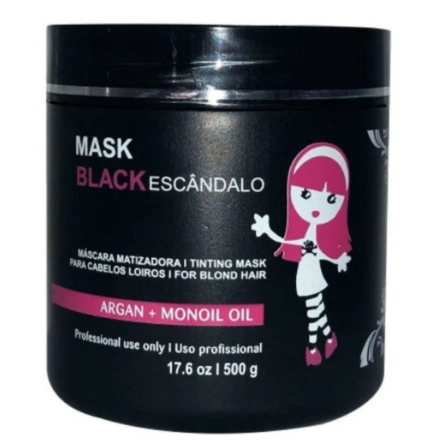 Maria Escandalosa Hair Mask Black Tinting Scandalous Argan Monoi Oil Blondes Mask 500g - Maria Escandalosa