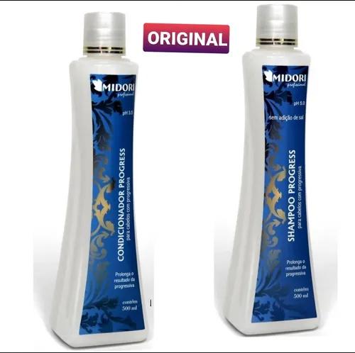 Midori Brazilian Keratin Kit Midori Progress Shampoo + Conditioner 500ml Original - Midori