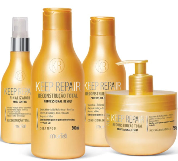 Muriel Hair Care Kits Keep Repair Reconstruction Hyaluronic Acid Oils Hair Treatment Kit 4 Itens - Muriel