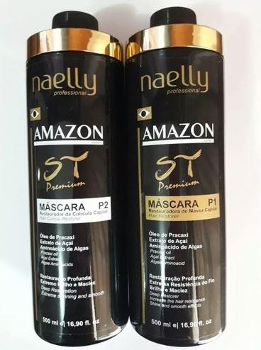 Naelly Brazilian Keratin Treatment Professional Semi Definitive Progressive Amazon Premium ST 2x500ml - Naelly