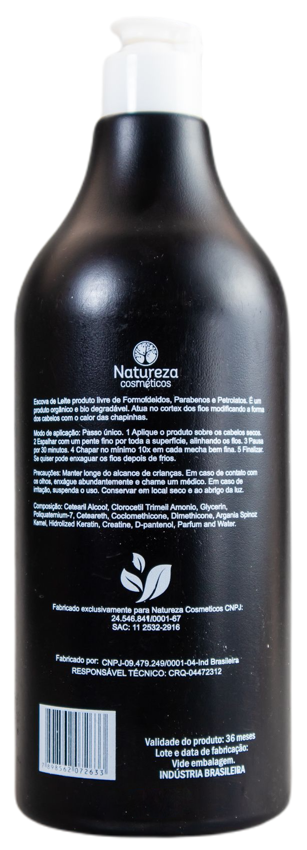 Natureza Cosmetics Brazilian Keratin Treatment Natural Therapy Organic Milk Progressive Brush Formaldehyde Free 1L - Natureza
