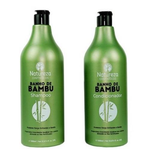 Natureza Cosmetics Brazilian Keratin Treatment Professional Hair Treatment Bamboo Bath Shampoo and Conditioner 2x1L - Natureza