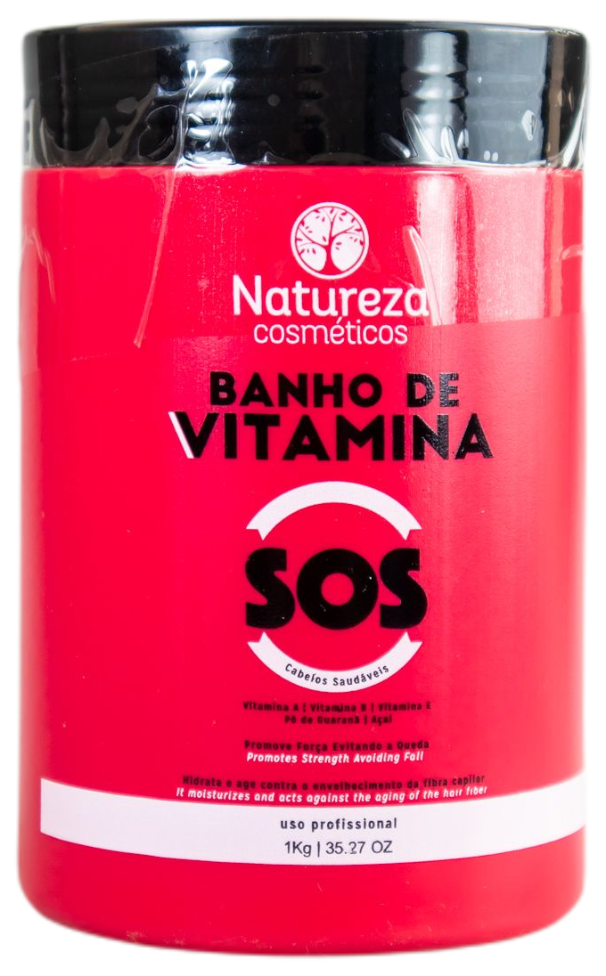 Natureza Cosmetics Hair Mask Professional Keratin Hair Treatment SOS Bath of Vitamins Mask 1Kg - Naureza