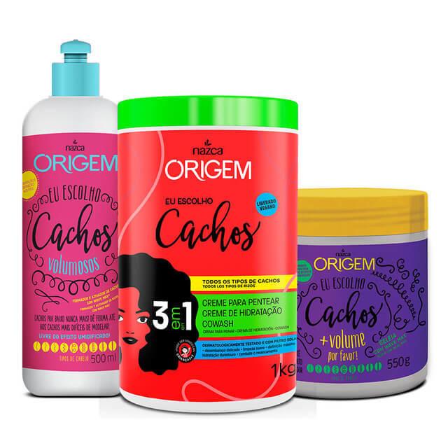 NAZCA Hair Treatment Kit 3 em 1 + Geleia + Ativador De Cachos Volumosos Eu Escolho Cachos Origem / Kit 3 in 1 + jelly + Activator In Pigtails Pigtails Bulky I Choose From