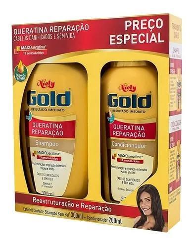 Niely Gold Home Care Kit Niely Gold Shampoo E Conditioner Max Keratina V - Niely Gold