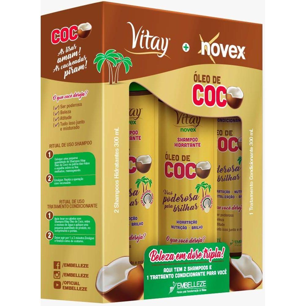 Novex Kit Novex 2 Shampoos And 1 Conditioner Coconut Oil Kit