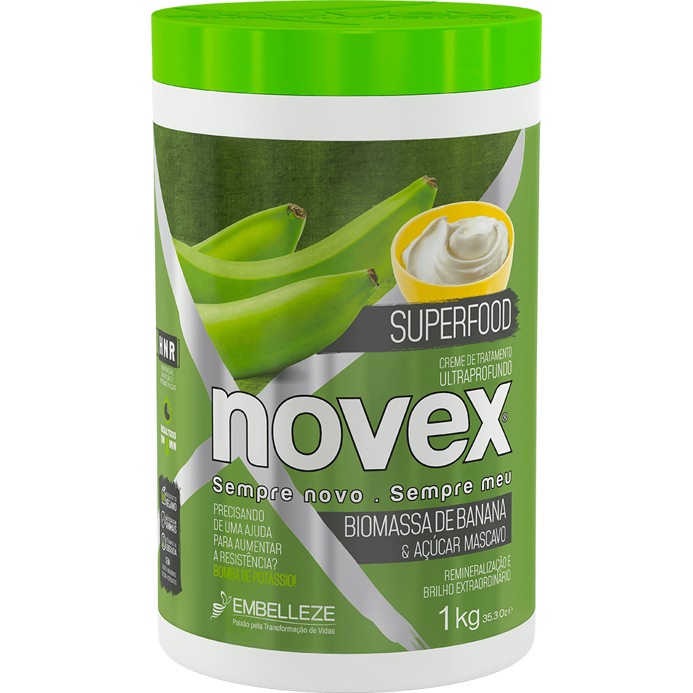 Novex Treatment Cream Novex Treatment Cream Superfood Remineralizer Banana Biomass And Masican Sugar Kg 1kg