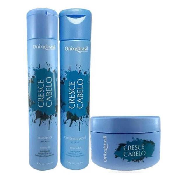 Onixx Hair Care Kits Cresce Cabelo Hair Growth Home Care Maintenance Treatment Kit 3 Itens - Onixx