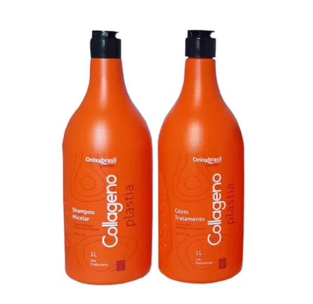 Onixx Hair Straighteners Collagenoplasty Collageno Plastia Progressive Brush Straightening Kit 2x1 - Onixx