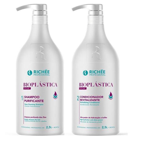 Richée Brazilian Keratin Treatment Brazilian Bioplasty Hair Cleaning Hydration Shine Treatment Kit 2x2.5L - Richée