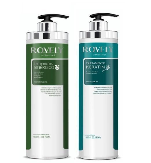 Rovely Brazilian Keratin Treatment Professional Super Smooth Kit Keratin Treatment + Synergistic 2x1000ml - Rovely