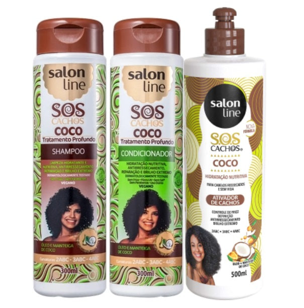 Salon Line Home Care Salon Line Professional Home Care Treatment Kit SOS Coconut Curls 3 Products