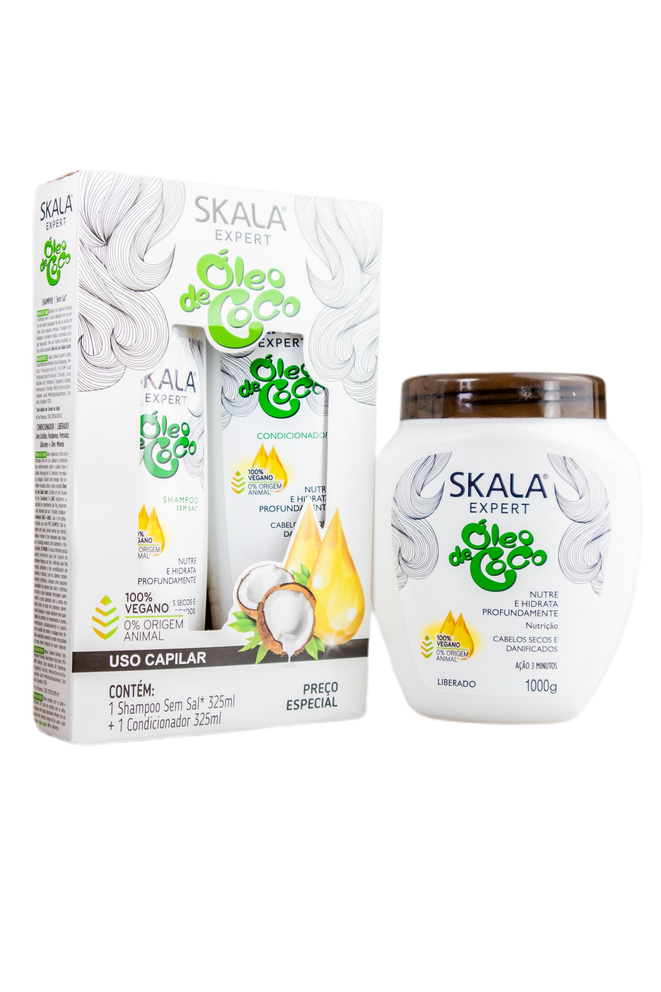 Skala Home Care Skala Expert Oleo de Coco Coconut Oil Damaged Hair Nourishing Moisturising Kit 3 Products - Skala