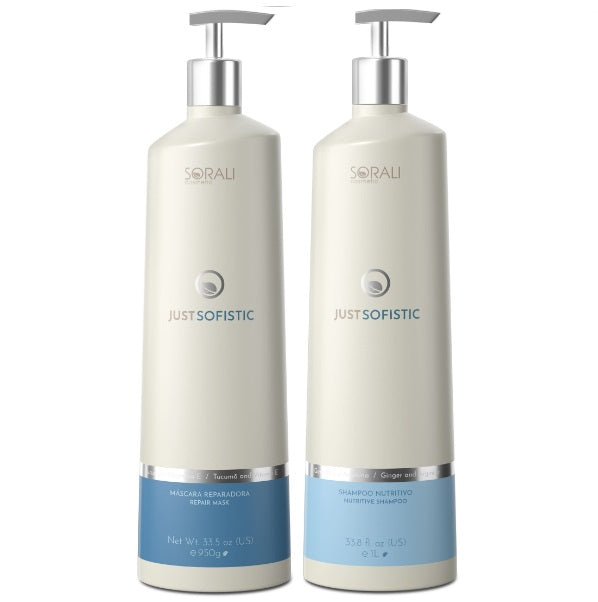 Sorali Just Sofistic - Kit - Nutritive Smooth Cleaning Shampoo & Intense Repair Hydration Mask - 1L/33 fl oz & 950g/33.5 oz