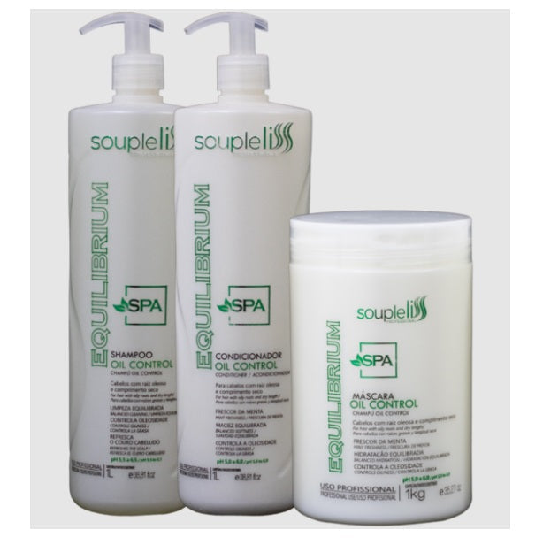 Souple Liss Hair Care Kits SPA Equilibrium Oil Control Freshness Hydration Oily Hair Treatment Kit 3x1 - Souple Liss