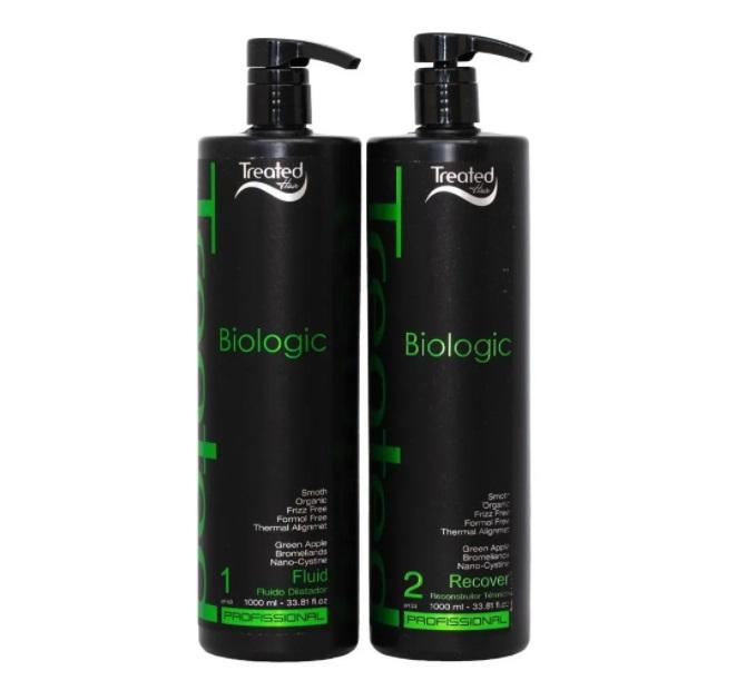 Treated Hair Brazilian Keratin Treatment Brazilian Blowout Progressive Biologic Organic Smooth Kit 2x1L - Treated Hair