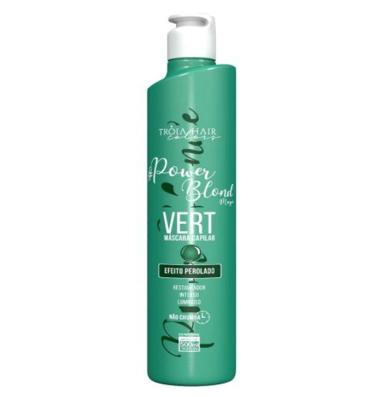 Troia Hair Brazilian Keratin Treatment Blond Vert Pearly Effect Tinting Softness Restructuring Mask 500ml - Troia Hair