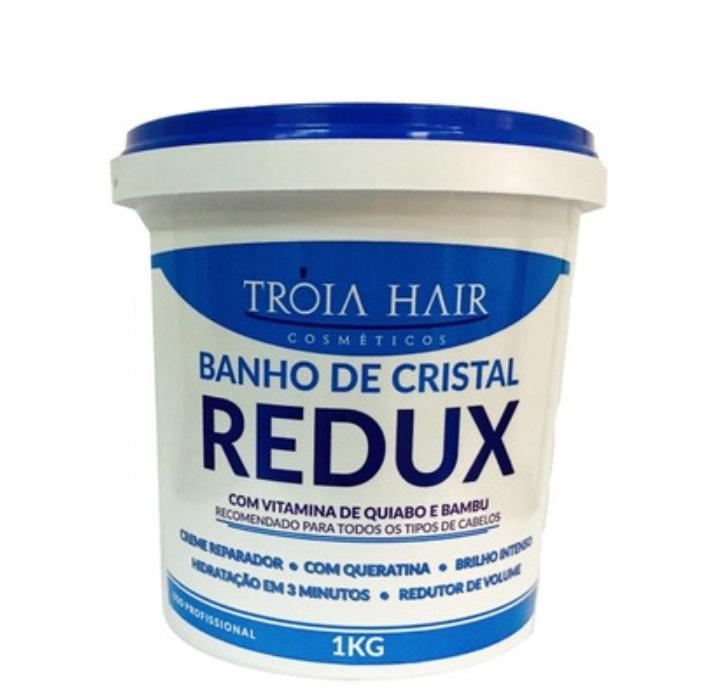 Troia Hair Brazilian Keratin Treatment Crystal Bath Banho de Cristal Redux Okra Bamboo Shine Mask 1Kg - Troia Hair